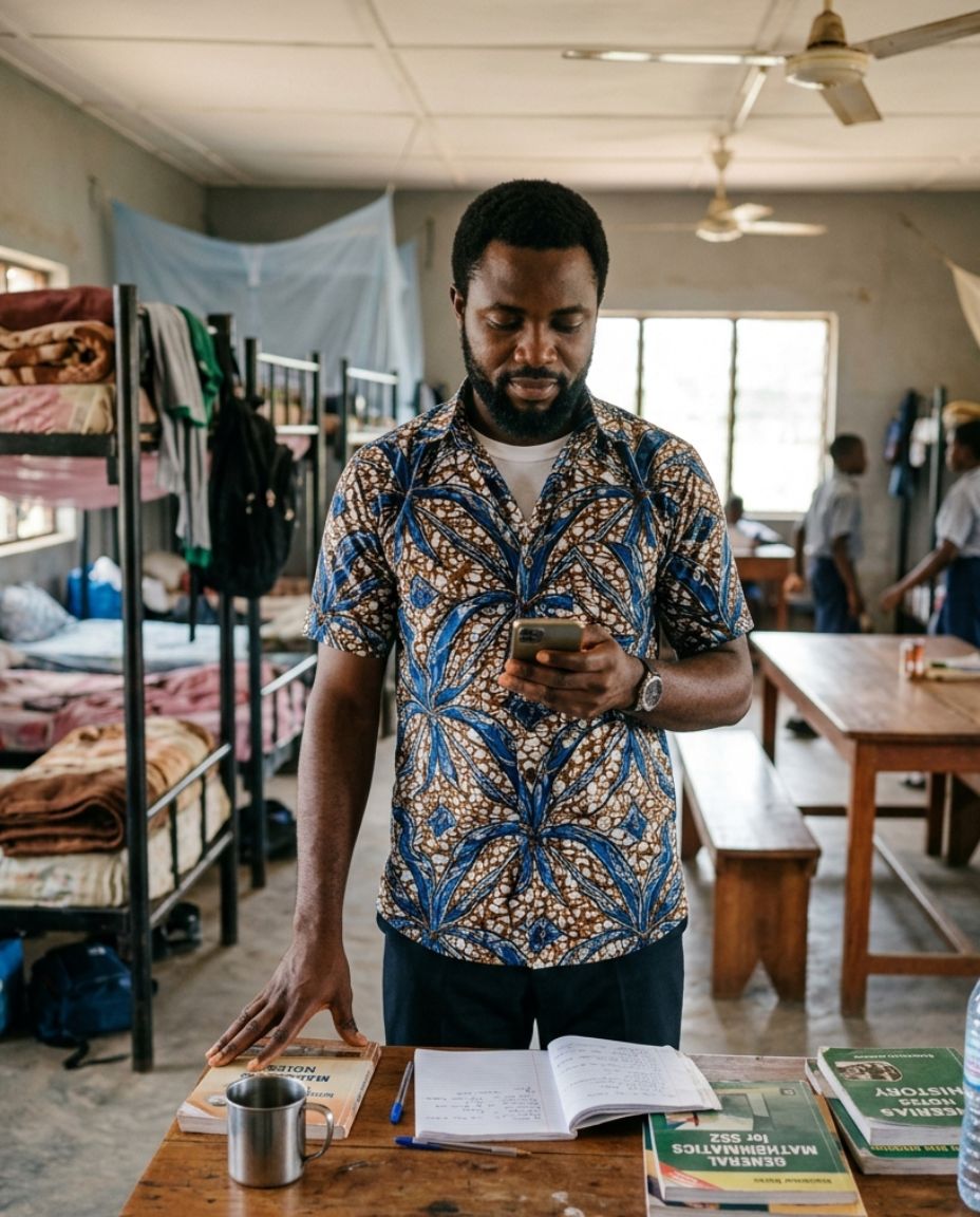 Mr. Michael Eze - in the hostel
